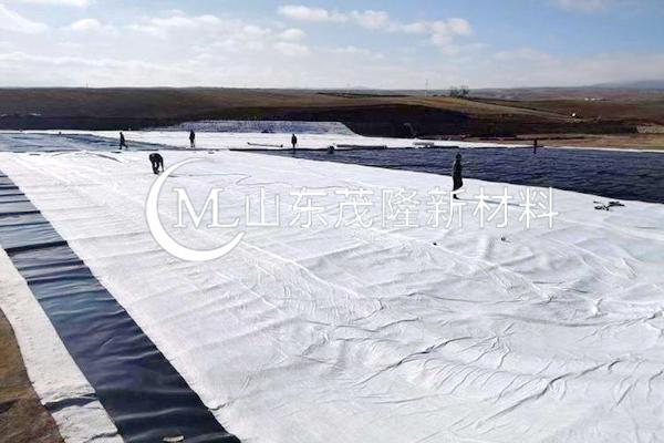 《山東省青島市官路水庫(kù)工程》土工布施工